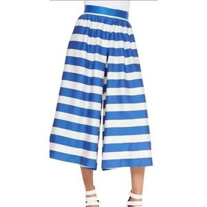 Blue and White Striped Alice & Olivia Flare Pants